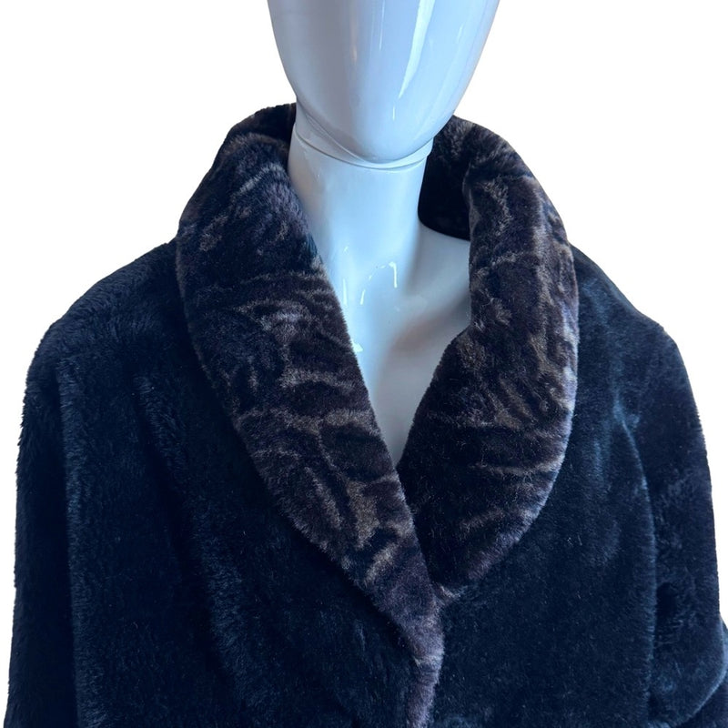 80s Faux Fur Black Luxe Coat