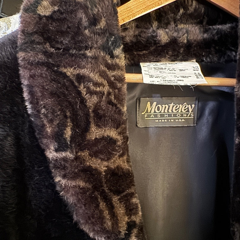 80s Faux Fur Black Luxe Coat