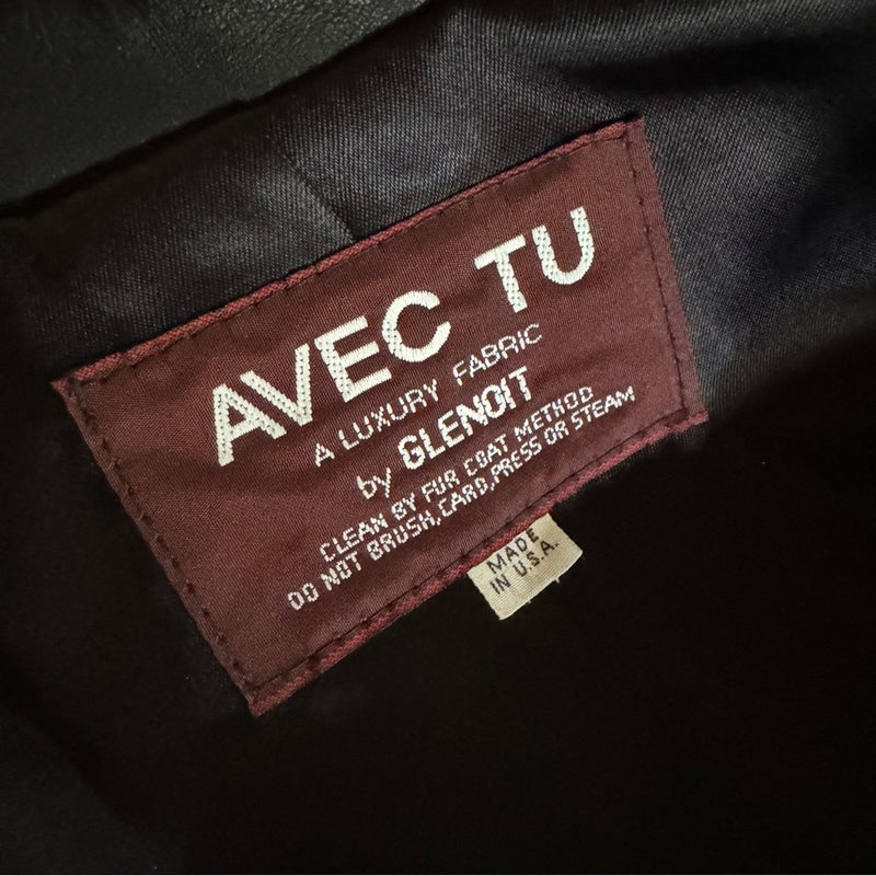 Vintage 80s 90s Avec Tu Black Faux Fur Cropped Jacket