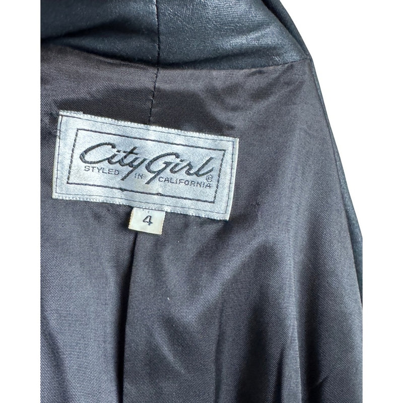 80s Indie Sleeze Black Blazer w Velvet & Faux Leather
